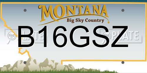 B16GSZ Montana License Plate