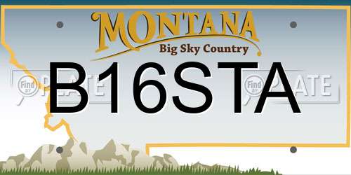 B16STA Montana License Plate