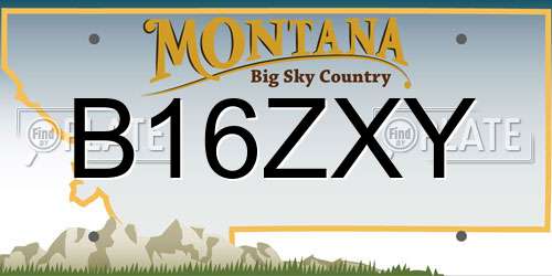 B16ZXY Montana License Plate