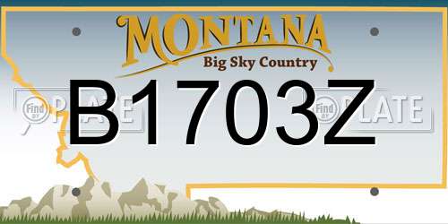 B1703Z Montana License Plate