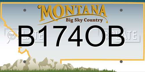 B174OB Montana License Plate
