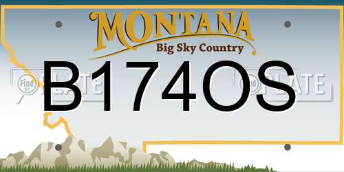 B174OS Montana License Plate