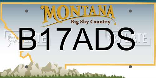 B17ADS Montana License Plate