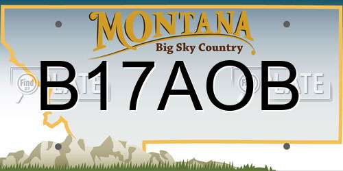 B17AOB Montana License Plate