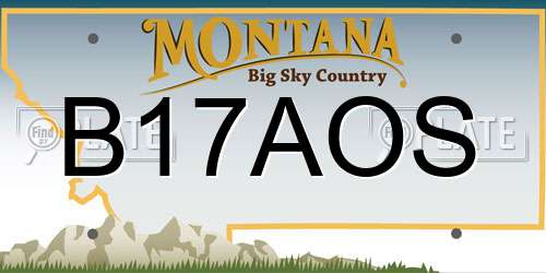 B17AOS Montana License Plate
