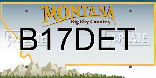 B17DET Montana License Plate