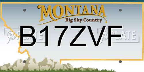 B17ZVF Montana License Plate
