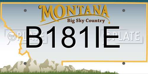 B181IE Montana License Plate