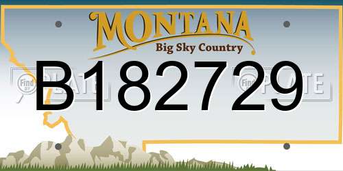 B182729 Montana License Plate