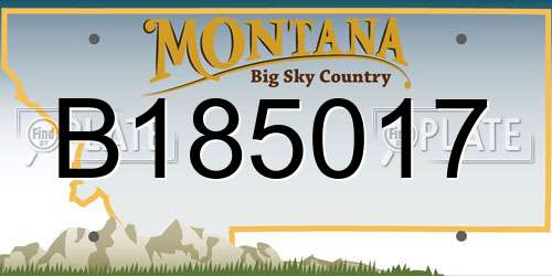 B185017 Montana License Plate