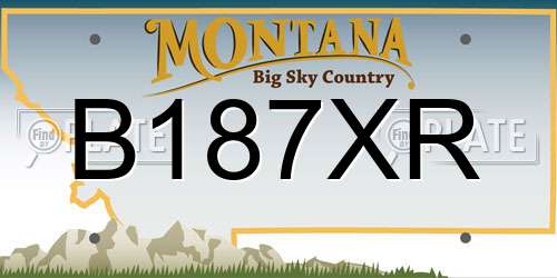 B187XR Montana License Plate