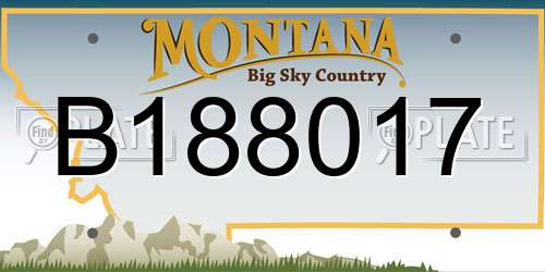 B188017 Montana License Plate