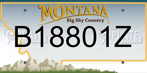 B18801Z Montana License Plate
