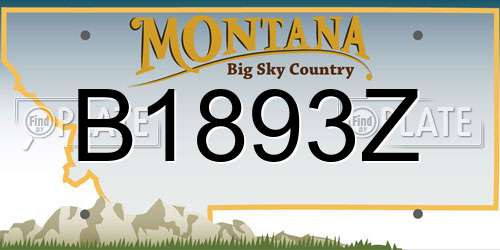 B1893Z Montana License Plate
