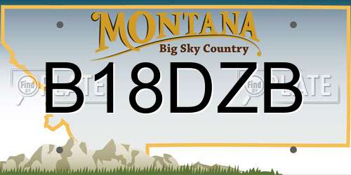 B18DZB Montana License Plate