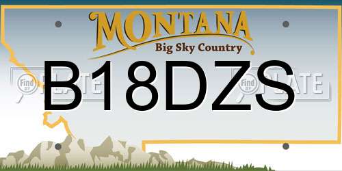 B18DZS Montana License Plate
