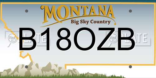 B18OZB Montana License Plate
