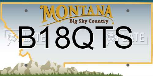 B18QTS Montana License Plate