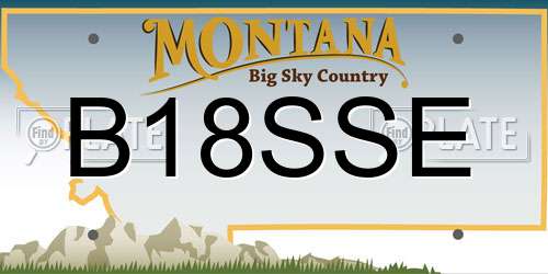 B18SSE Montana License Plate