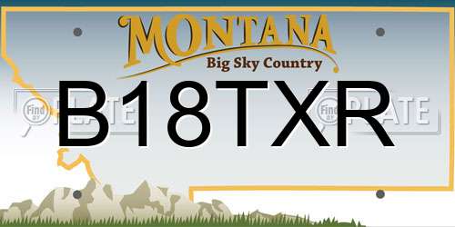 B18TXR Montana License Plate