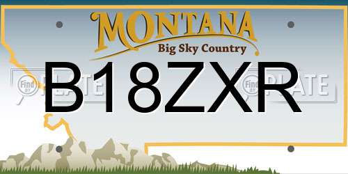 B18ZXR Montana License Plate