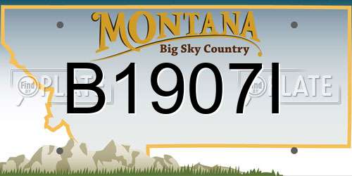 B1907I Montana License Plate