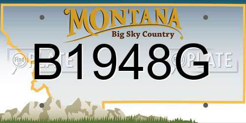B1948G Montana License Plate