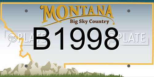 B1998 Montana License Plate