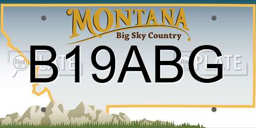 B19ABG Montana License Plate