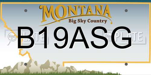 B19ASG Montana License Plate