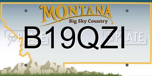 B19QZI Montana License Plate
