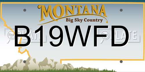 B19WFD Montana License Plate