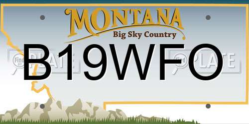 B19WFO Montana License Plate