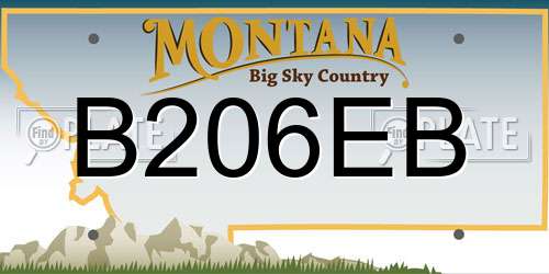 B206EB Montana License Plate