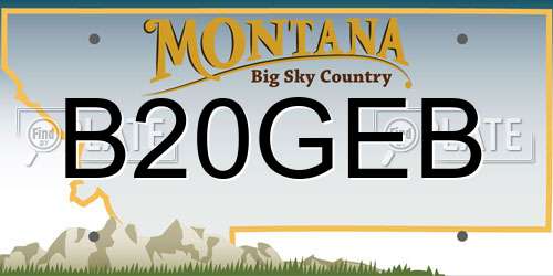 B20GEB Montana License Plate