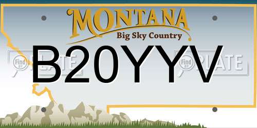 B20YYV Montana License Plate