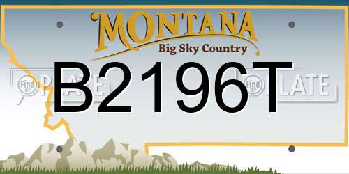 B2196T Montana License Plate