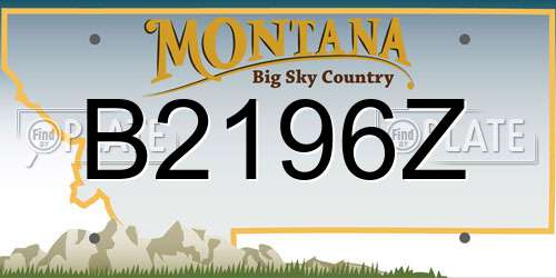 B2196Z Montana License Plate