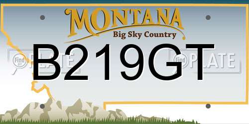 B219GT Montana License Plate