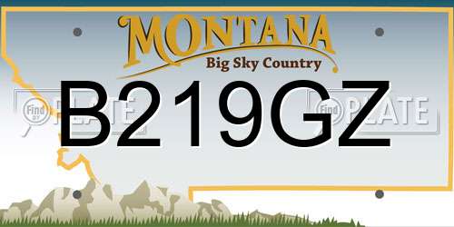 B219GZ Montana License Plate