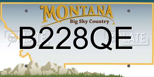 B228QE Montana License Plate