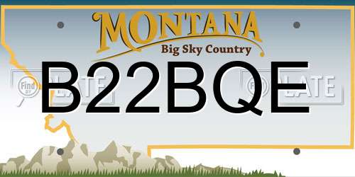 B22BQE Montana License Plate