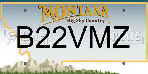 B22VMZ Montana License Plate