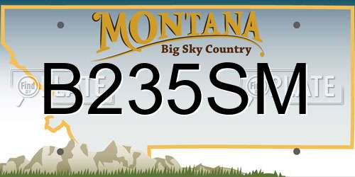 B235SM Montana License Plate