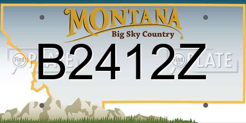 B2412Z Montana License Plate