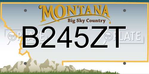 B245ZT Montana License Plate