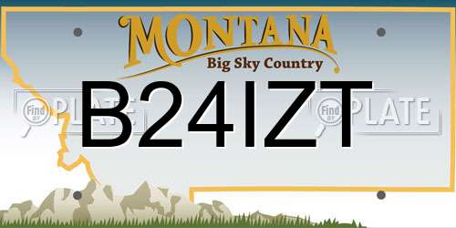 B24IZT Montana License Plate