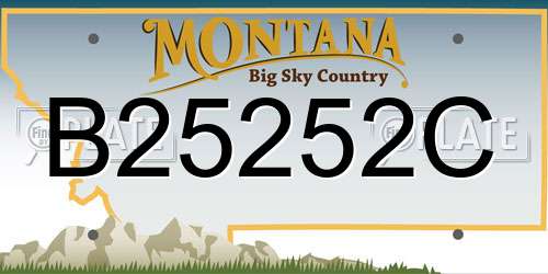 B25252C Montana License Plate