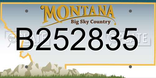 B252835 Montana License Plate