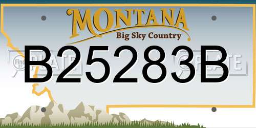 B25283B Montana License Plate